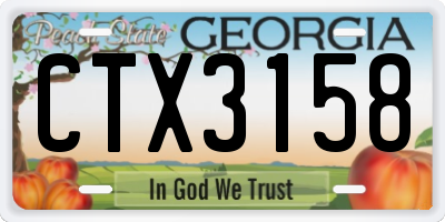 GA license plate CTX3158