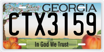 GA license plate CTX3159