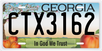 GA license plate CTX3162