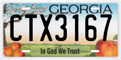 GA license plate CTX3167