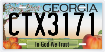 GA license plate CTX3171
