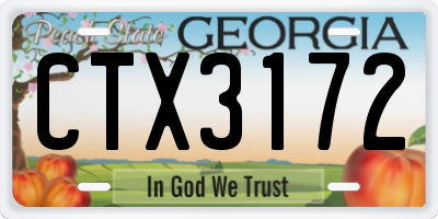 GA license plate CTX3172