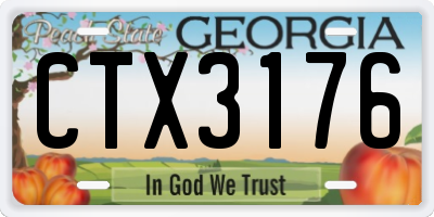 GA license plate CTX3176