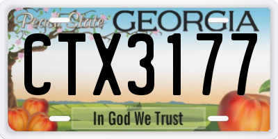 GA license plate CTX3177