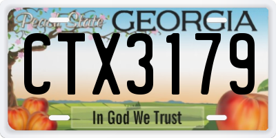 GA license plate CTX3179