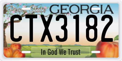 GA license plate CTX3182