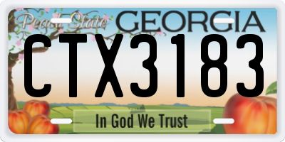 GA license plate CTX3183