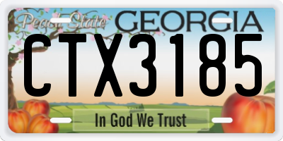 GA license plate CTX3185