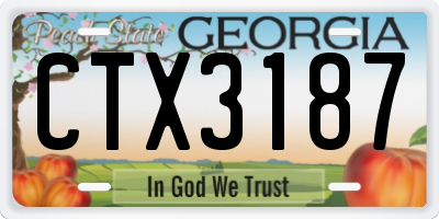 GA license plate CTX3187