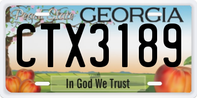 GA license plate CTX3189