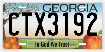 GA license plate CTX3192