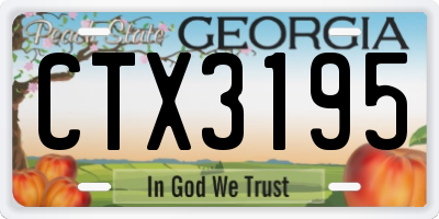 GA license plate CTX3195