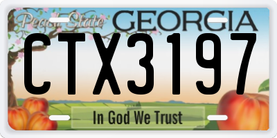 GA license plate CTX3197