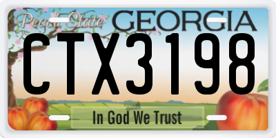 GA license plate CTX3198