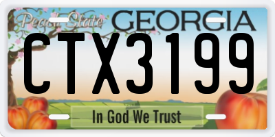 GA license plate CTX3199