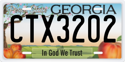 GA license plate CTX3202