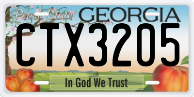 GA license plate CTX3205