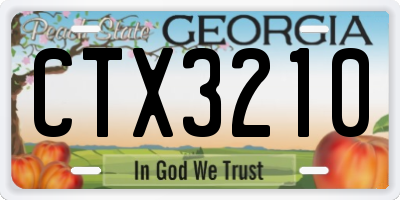 GA license plate CTX3210