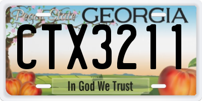 GA license plate CTX3211