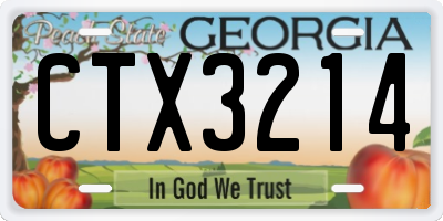 GA license plate CTX3214