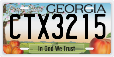GA license plate CTX3215