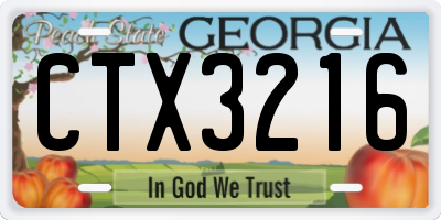 GA license plate CTX3216