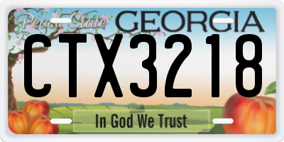 GA license plate CTX3218