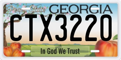 GA license plate CTX3220
