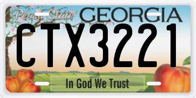 GA license plate CTX3221