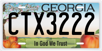 GA license plate CTX3222