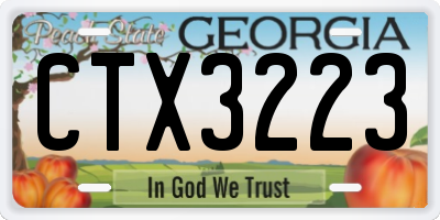 GA license plate CTX3223