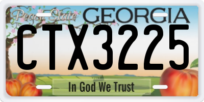 GA license plate CTX3225