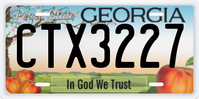GA license plate CTX3227