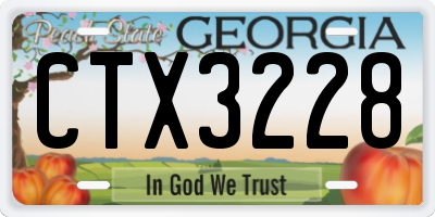 GA license plate CTX3228
