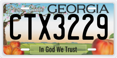 GA license plate CTX3229
