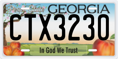 GA license plate CTX3230