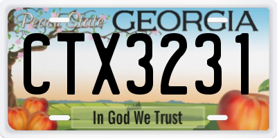GA license plate CTX3231