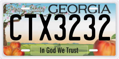 GA license plate CTX3232