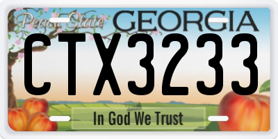 GA license plate CTX3233
