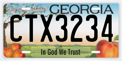 GA license plate CTX3234