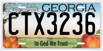 GA license plate CTX3236