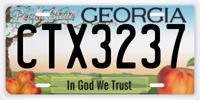 GA license plate CTX3237
