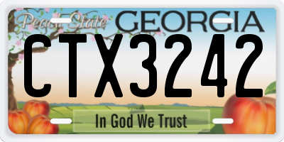 GA license plate CTX3242