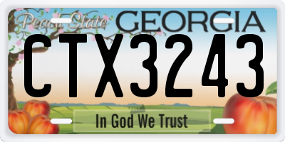 GA license plate CTX3243