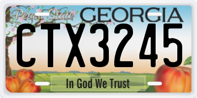 GA license plate CTX3245