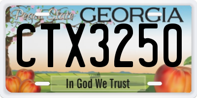 GA license plate CTX3250