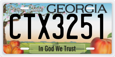 GA license plate CTX3251