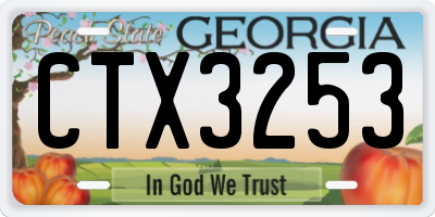 GA license plate CTX3253