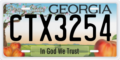 GA license plate CTX3254