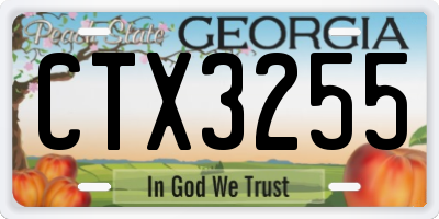 GA license plate CTX3255